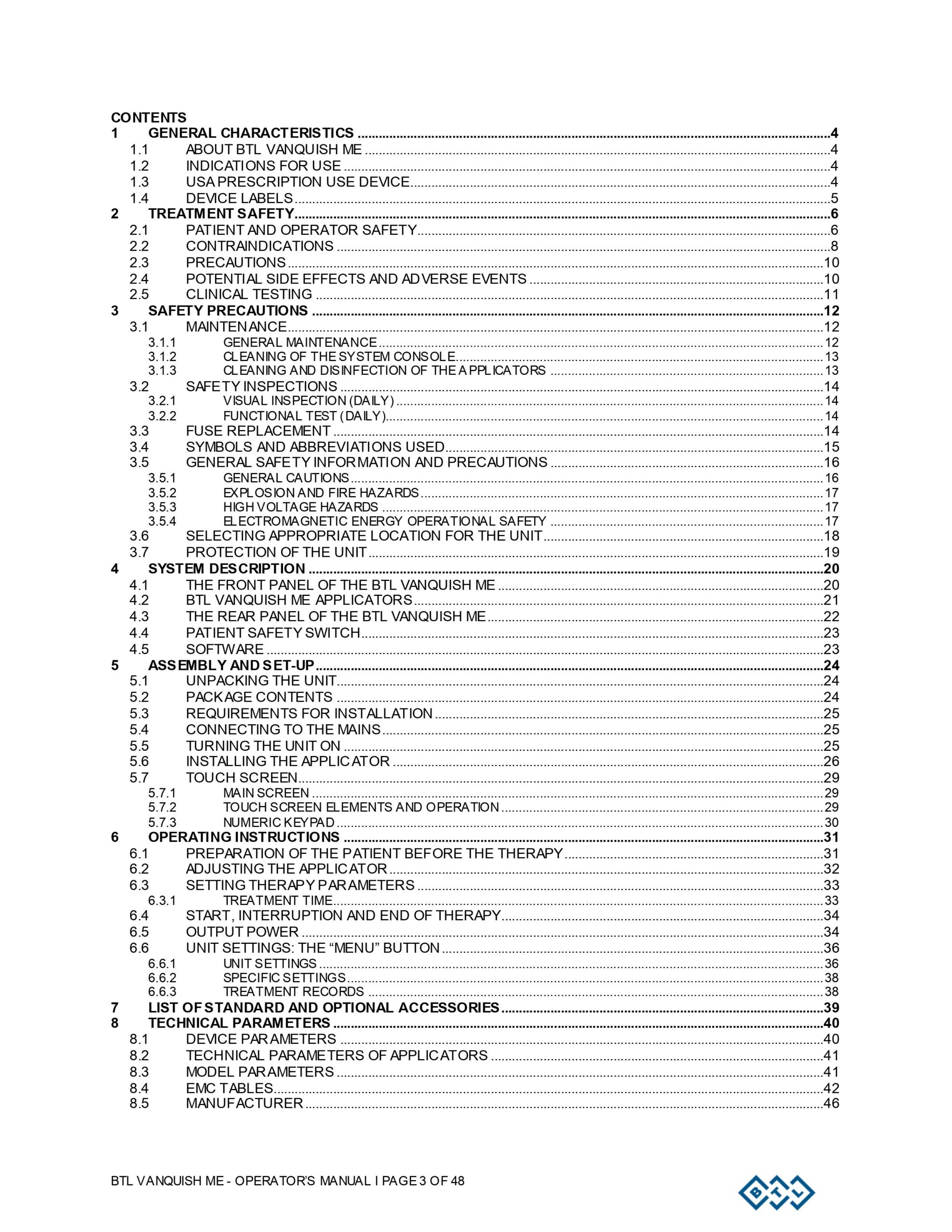 BTL Vanquish ME User Manual, Treatment Guide & Clinical Studies - PDF Download - Image 2