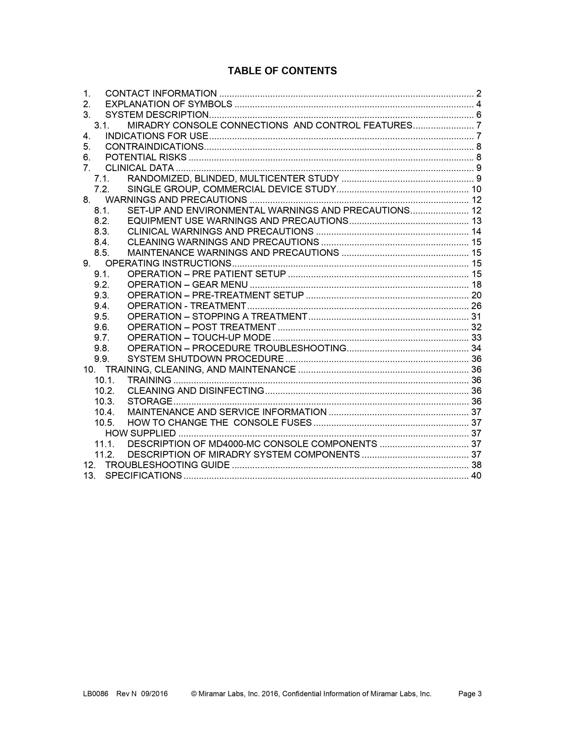 Miramar Labs MiraDry User Manual - PDF Download - Image 2