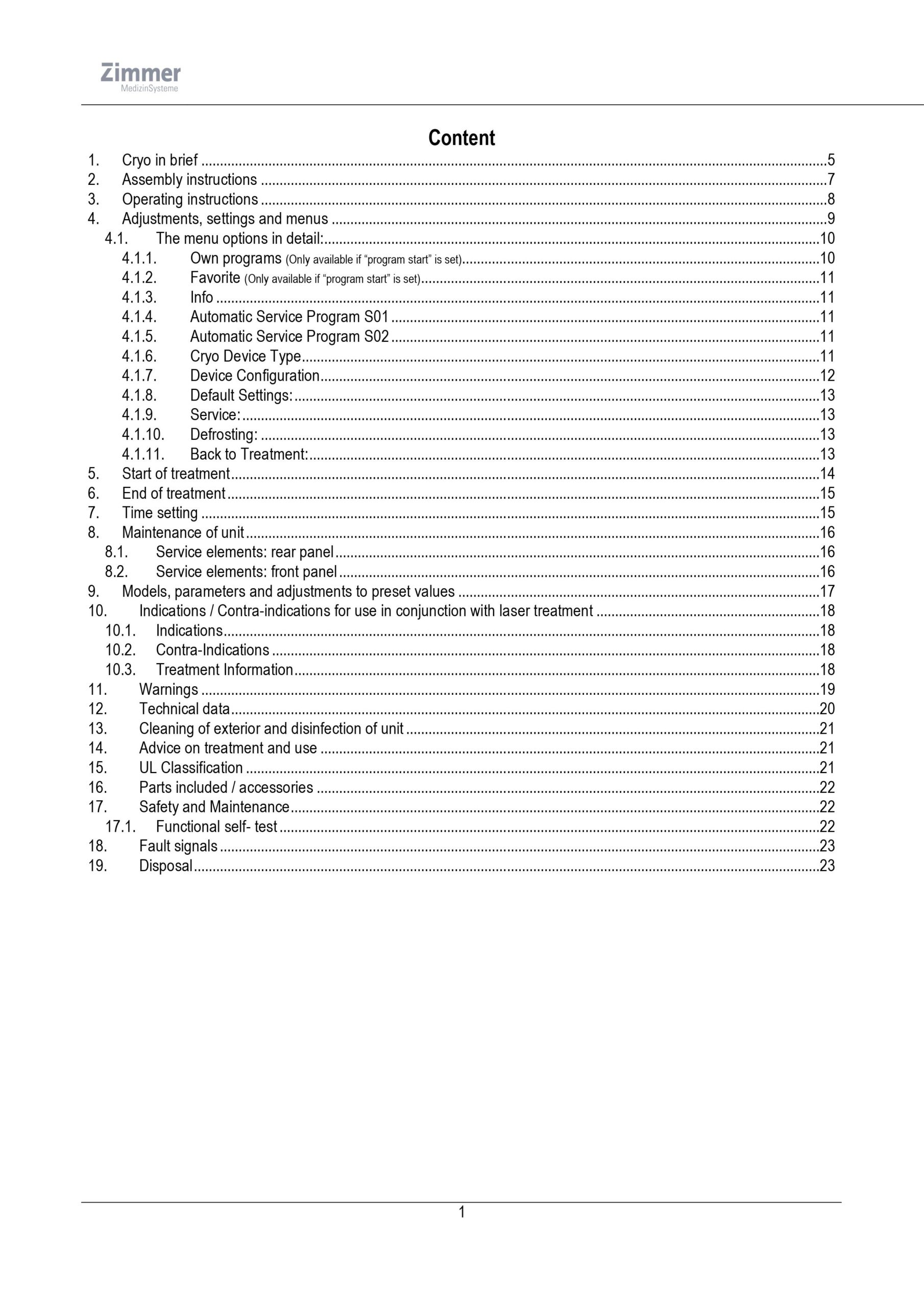 Zimmer Cryo 6 User Manual - PDF Download - Image 2