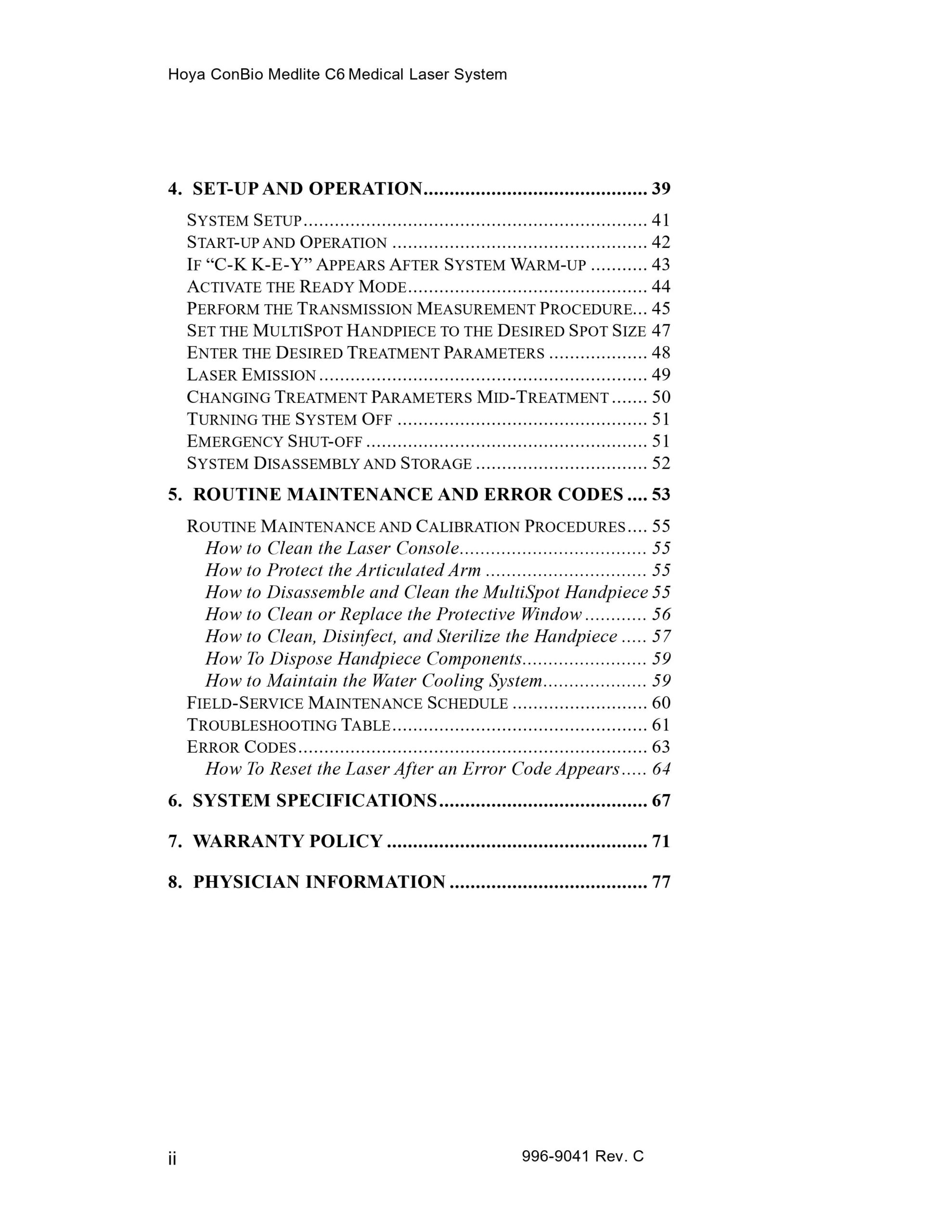 Hoya Con Bio Medlite C6 User Manual & Treatment Guidelines - PDF Download - Image 3
