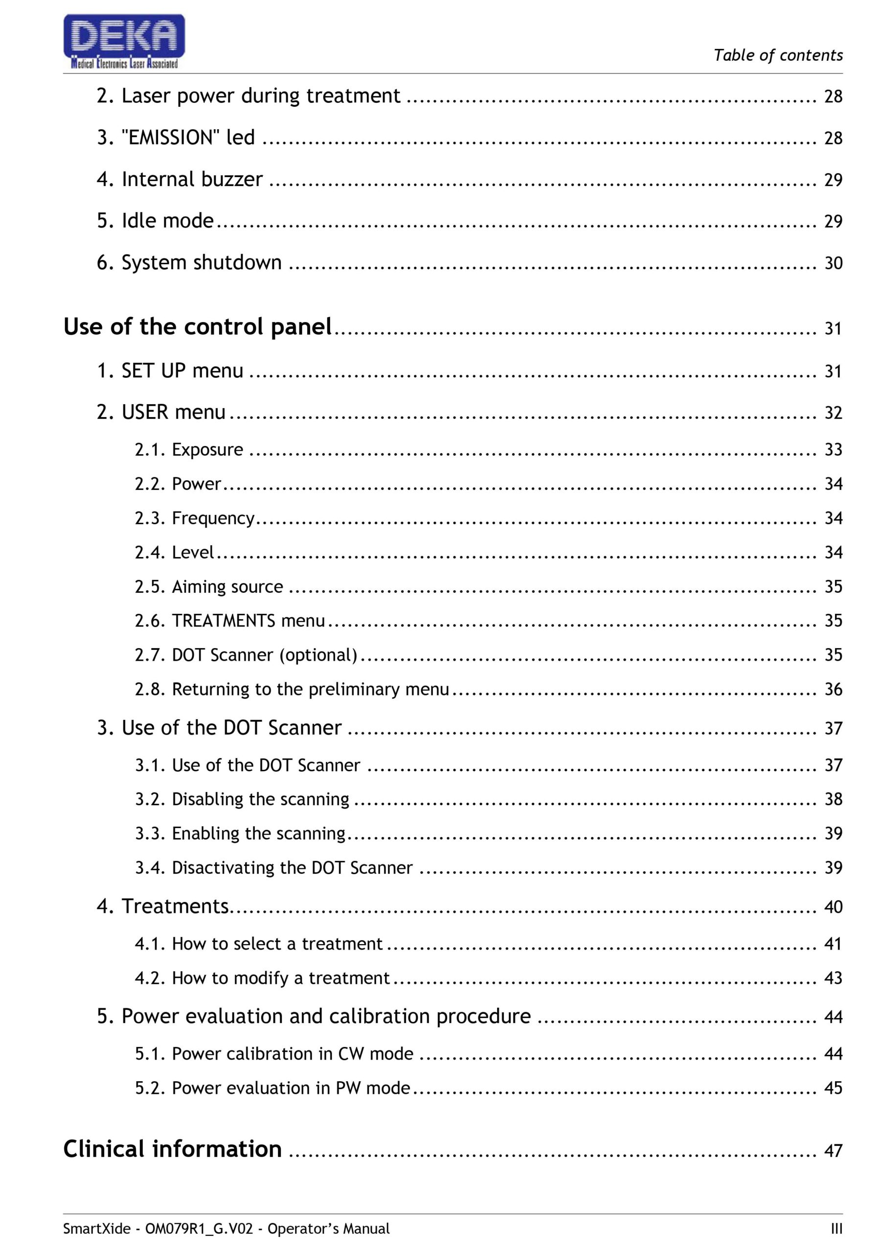 Deka Smartxide DOT User Operator Manual & Clinical Guide - PDF Download - Image 4