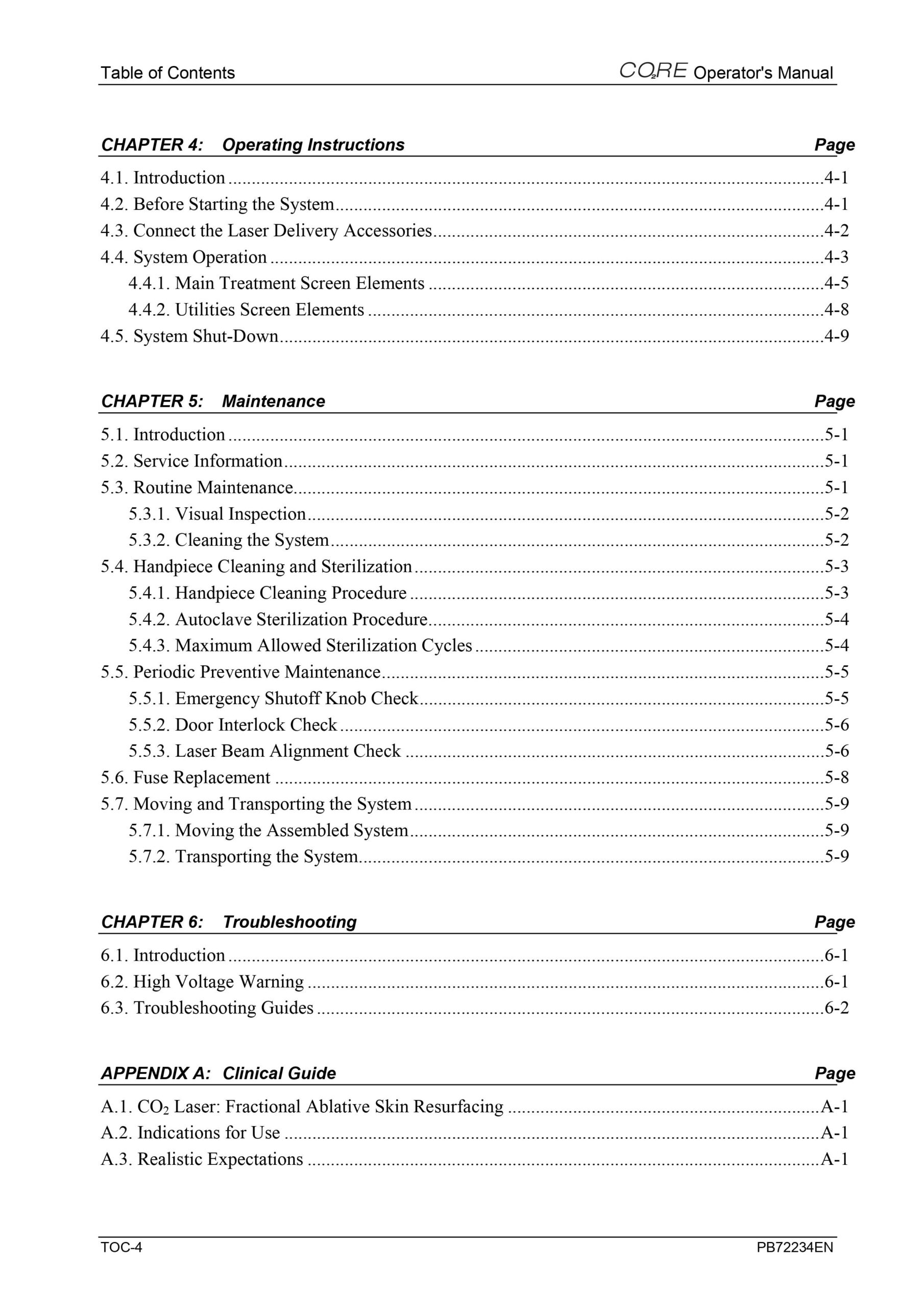 Syneron CO2RE Core CO2 User Manual & Reference Guide - PDF Download - Image 4