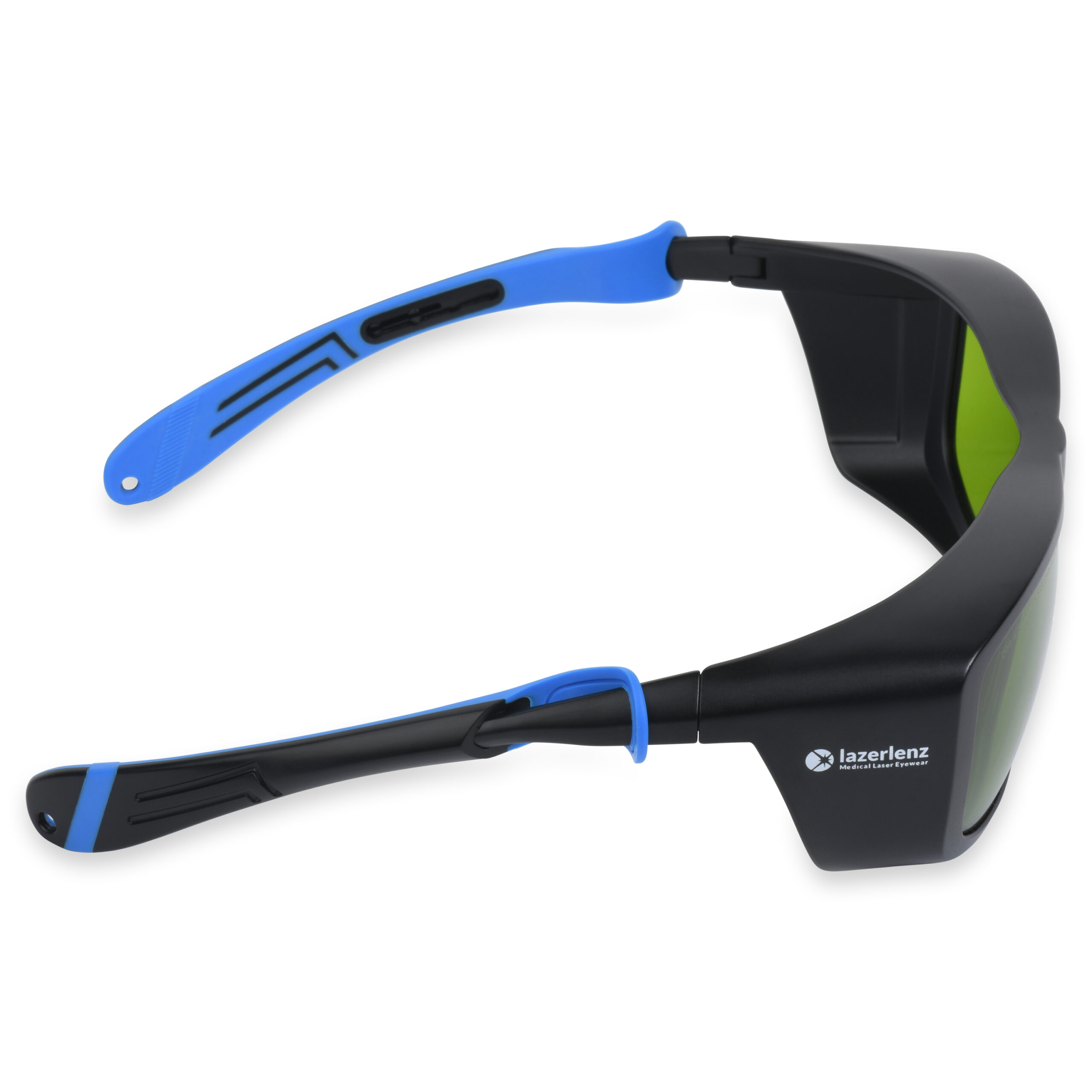 LazerLenz Premium goggles left view and hinge detail