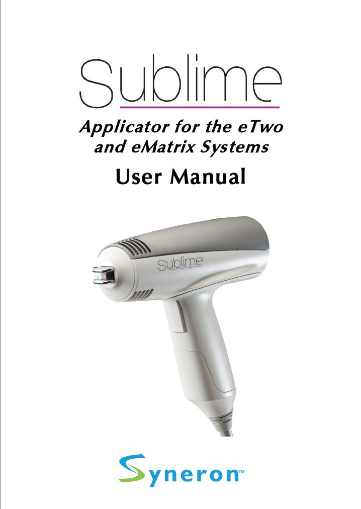 Syneron eMatrix, Sublative Handpiece, & Sublime Handpiece User Manuals - PDF Download - Image 6