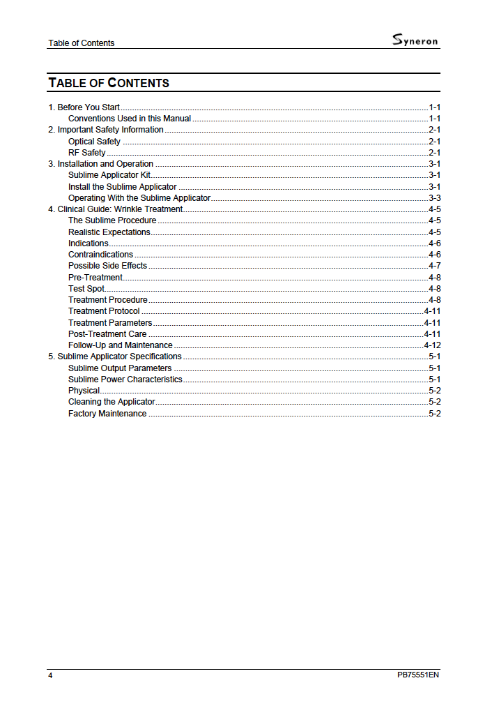 Syneron eTwo / eMatrix, Sublative Handpiece & Sublime Handpiece User Manuals - PDF Download - Image 11