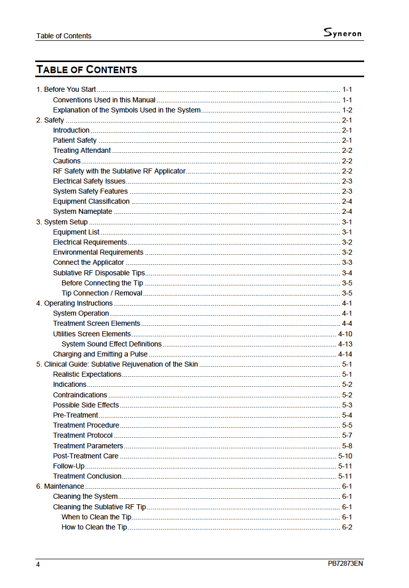Syneron eTwo / eMatrix, Sublative Handpiece & Sublime Handpiece User Manuals - PDF Download - Image 6