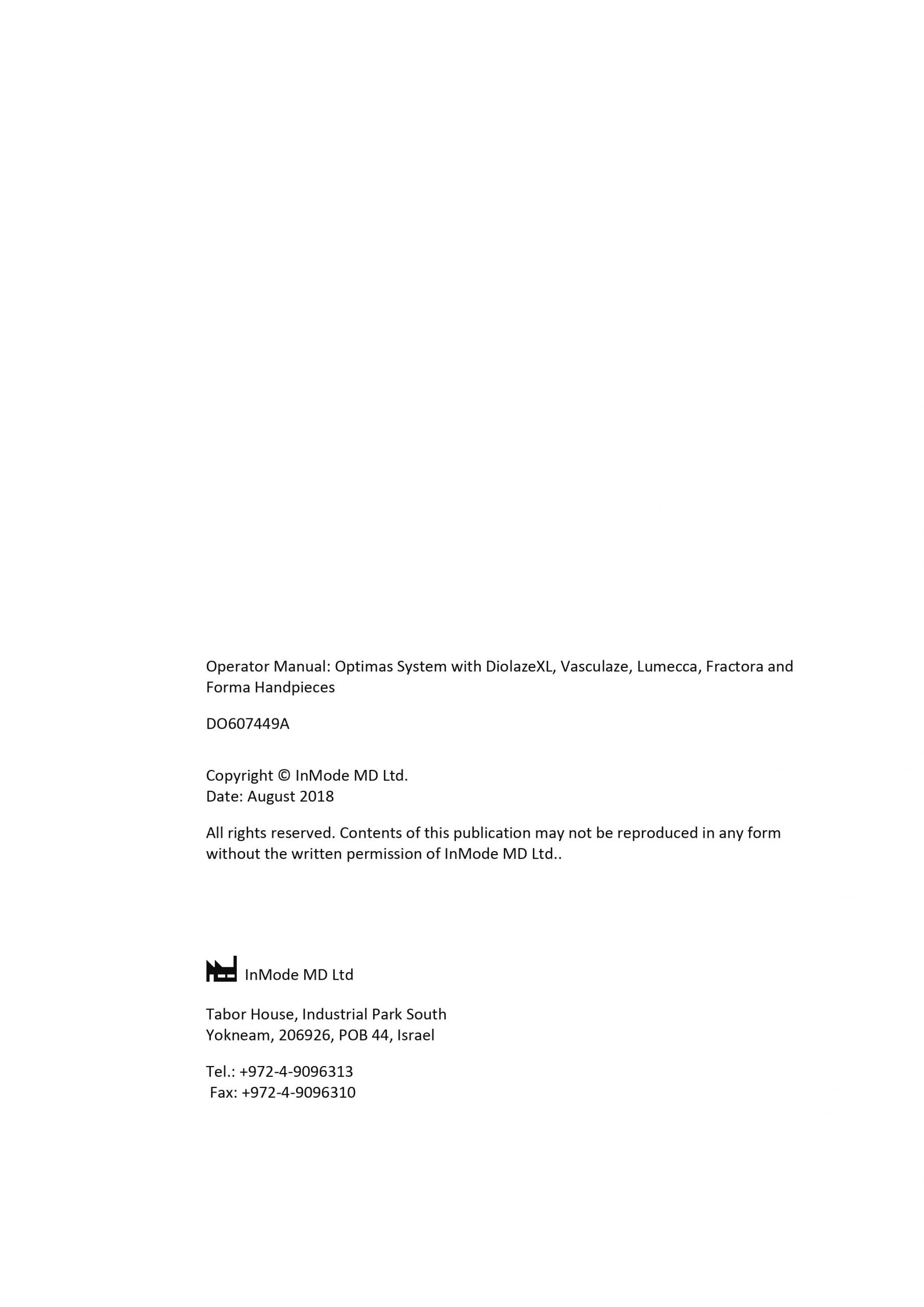 InMode Optimas User Manual - PDF Download - Image 3