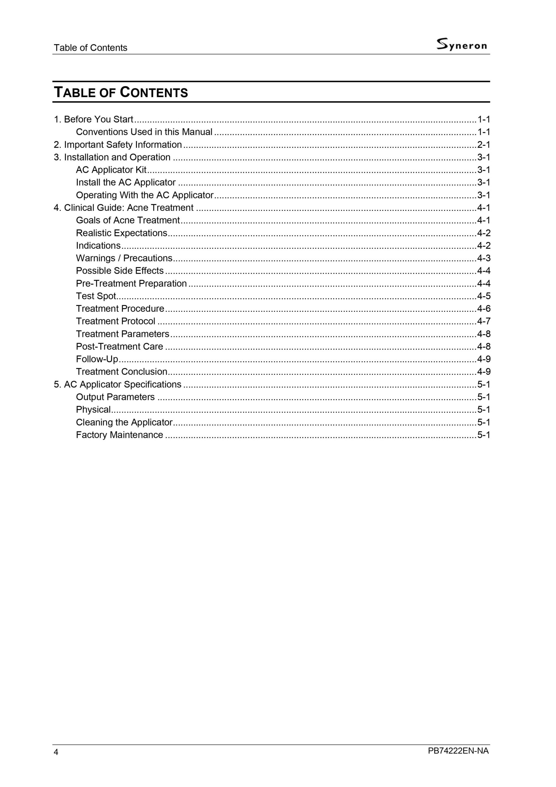 Syneron Elos Plus AC Applicator User Manual - PDF Download - Image 2