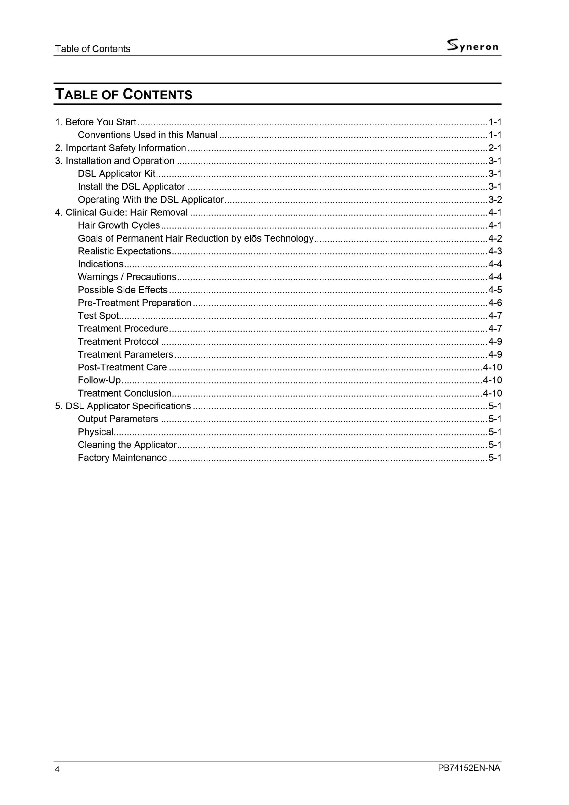 Syneron Elos Plus DSL Applicator User Manual - PDF Download - Image 2