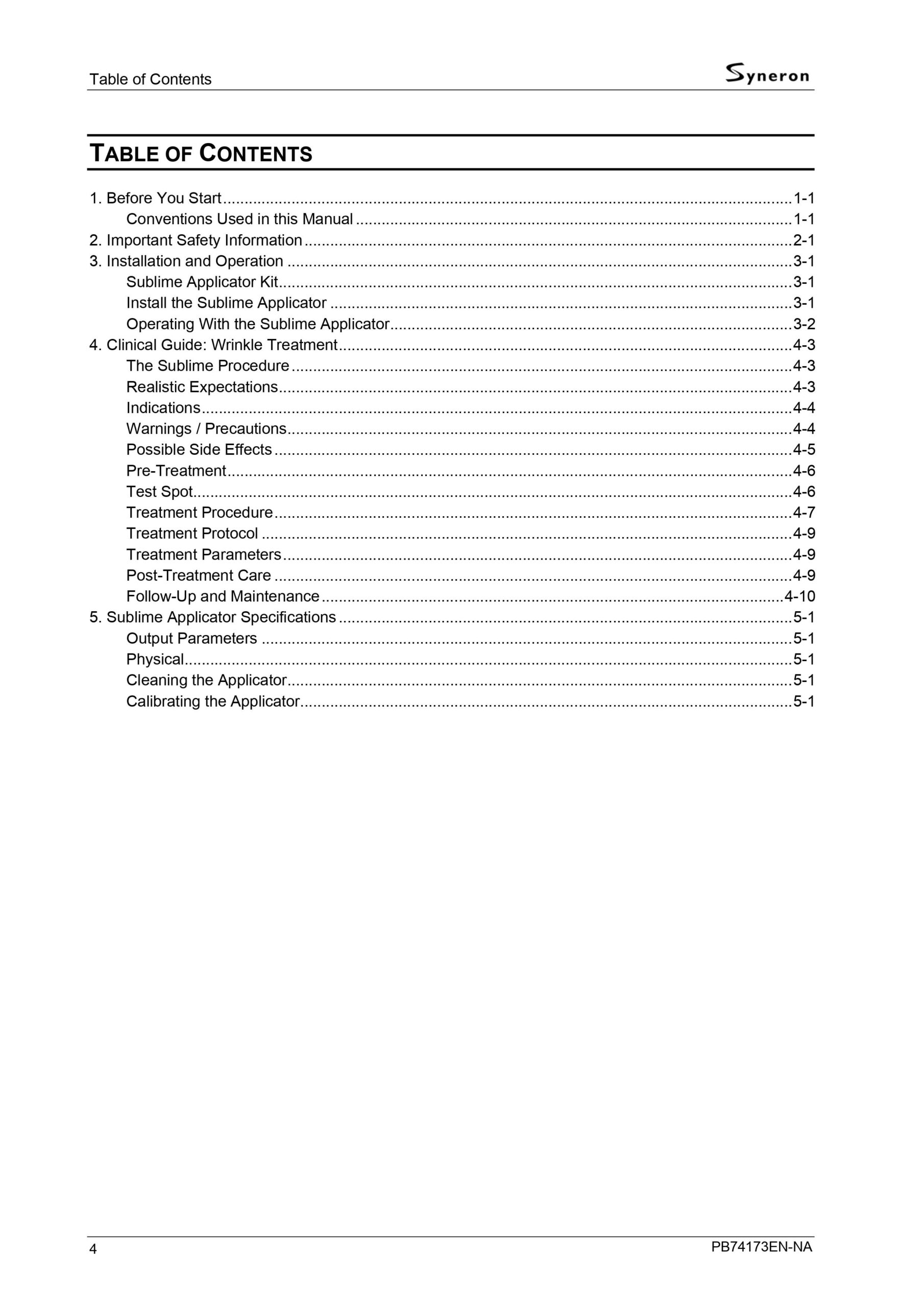 Syneron Elos Plus Sublime Applicator User Manual - PDF Download - Image 2