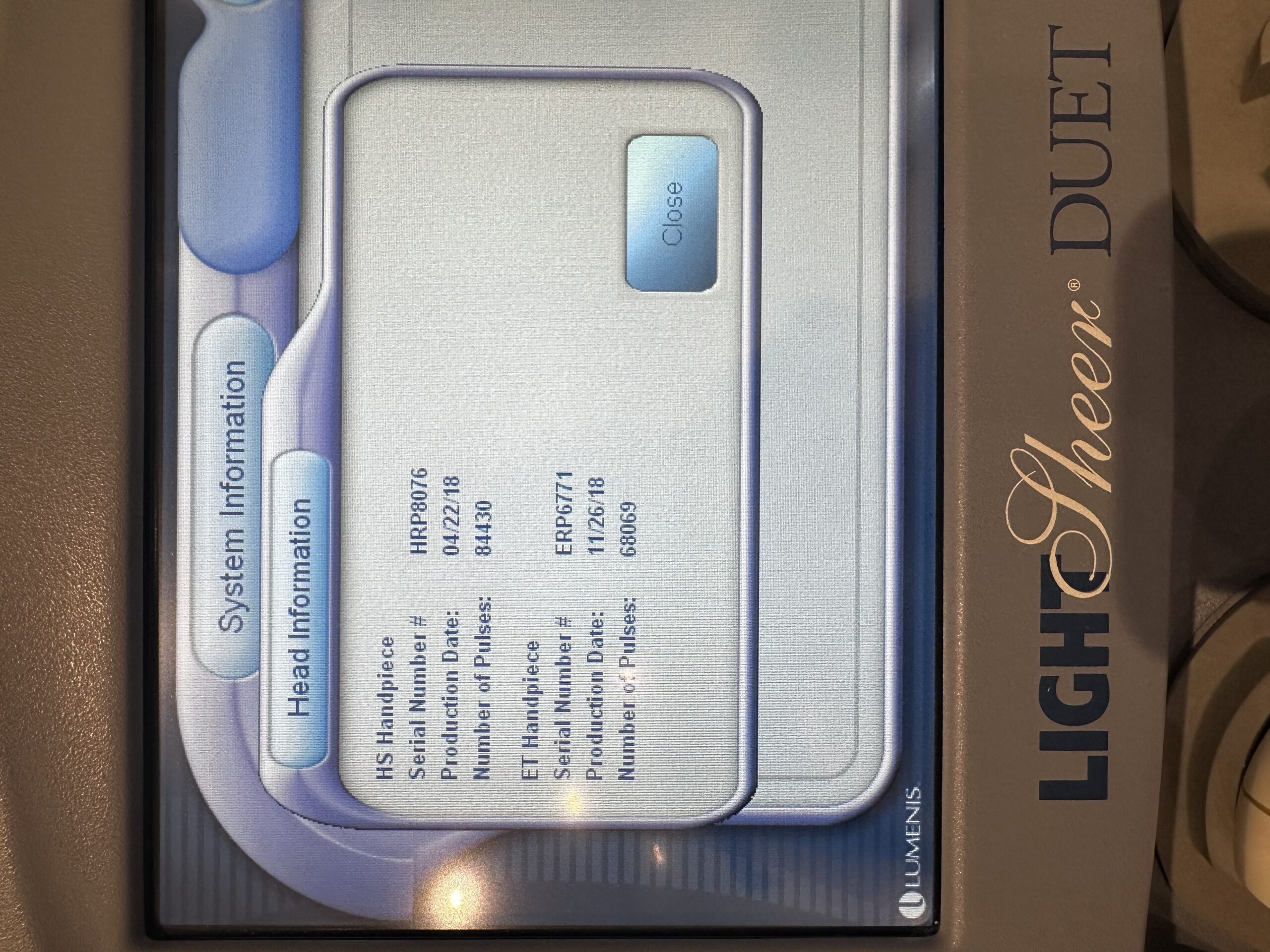 2013 Lumenis Lightsheer Duet Diode 805nm Hair Removal - 2018 HS & ET Handpieces - ONLY 152,499 TOTAL SYSTEM PULSES!!! - Free Shipping & Warranty (km/hew)x - Image 12
