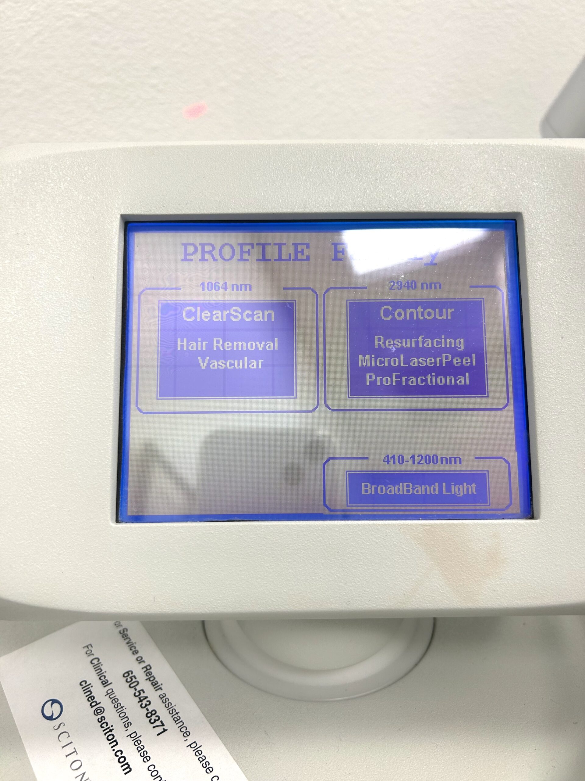 2004 Sciton Profile with BBL w/ (7) Filters, CLEAR SCAN 1064nm Nd Yag Hair Removal & Vascular, CONTOUR 2940nm Erbium Yag Resurfacing & Profractional - Includes Skin Chiller - Excellent Condition - Free Shipping & Warranty (km/kee)x - Image 14