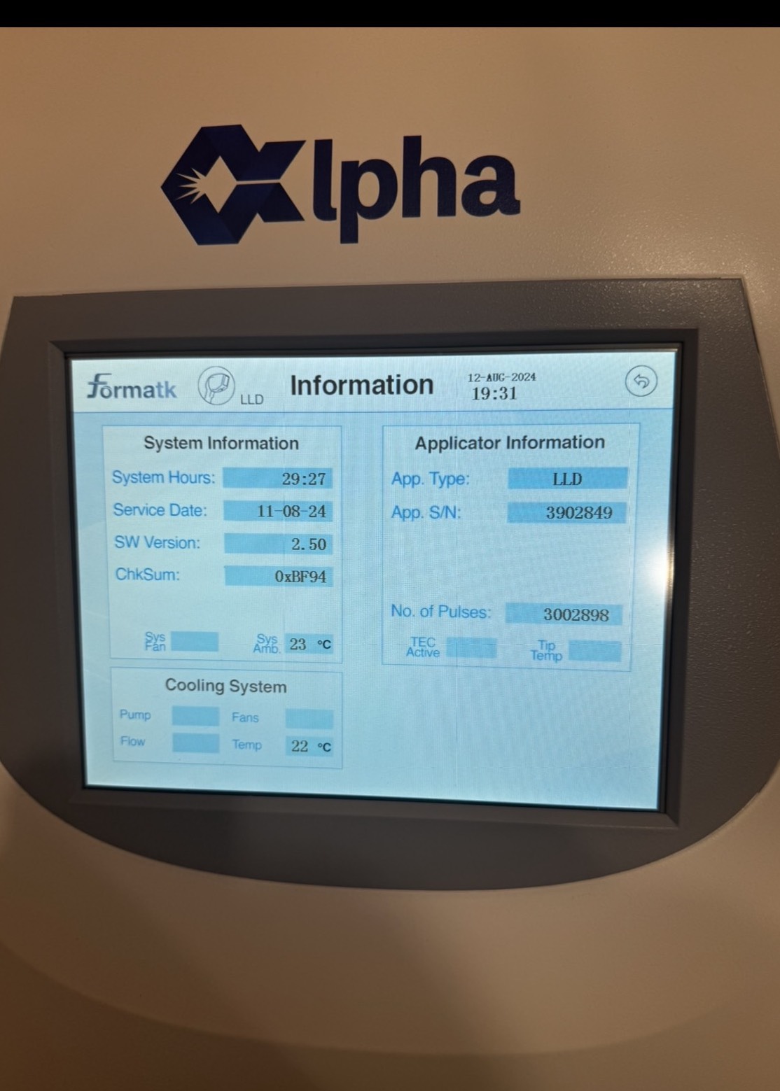 2023 Formatk Alpha - Diode & IPL - IPL Skin Rejuvenation & Vascular & Pigment, Rosacea, & Diode Hair Removal - with 4 Handpieces - L530 IPL, S530 IPL, S590 IPL, & LLD Diode (km/rem)x - Image 19