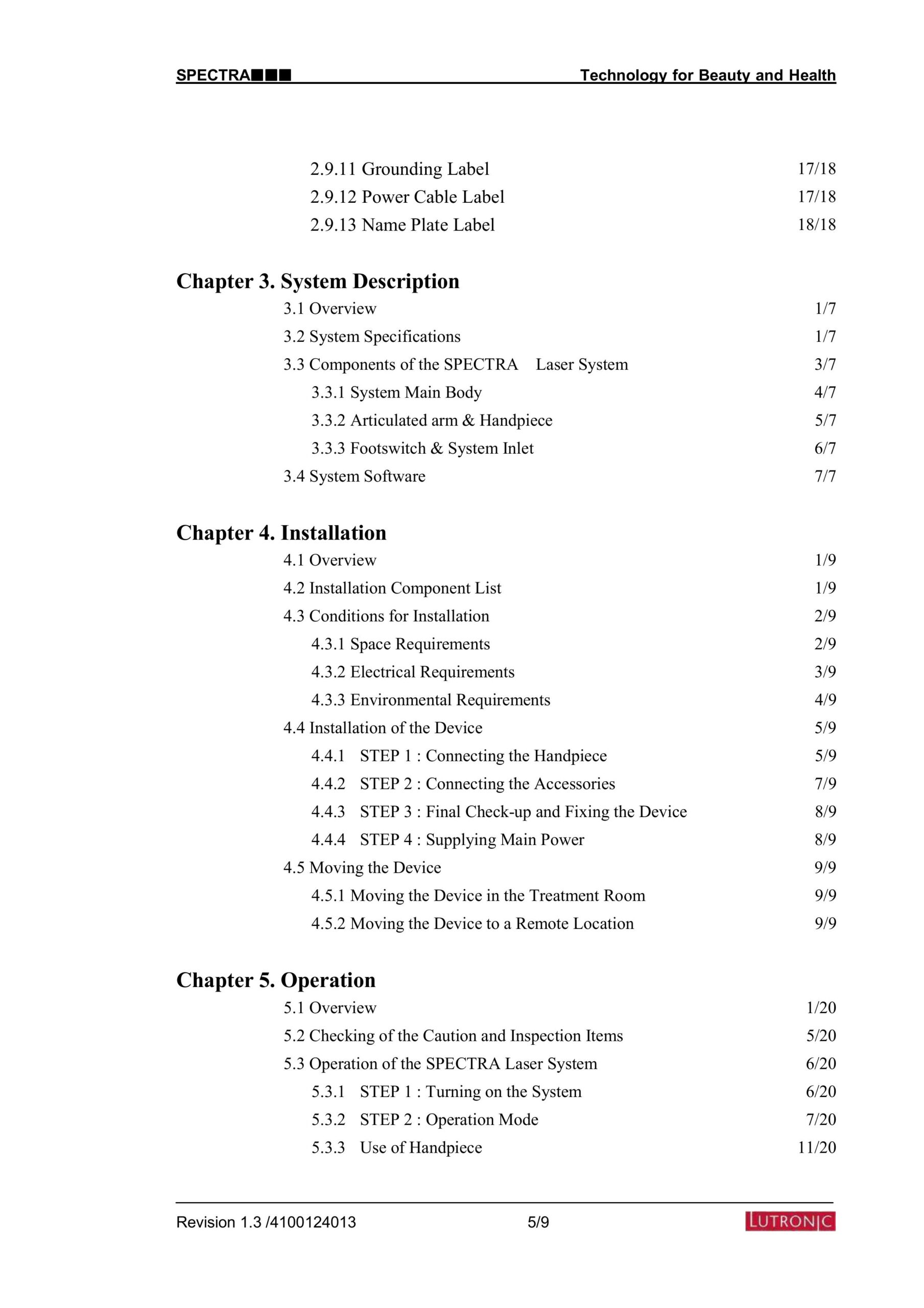 Lutronic Spectra User Manual - PDF Download - Image 3