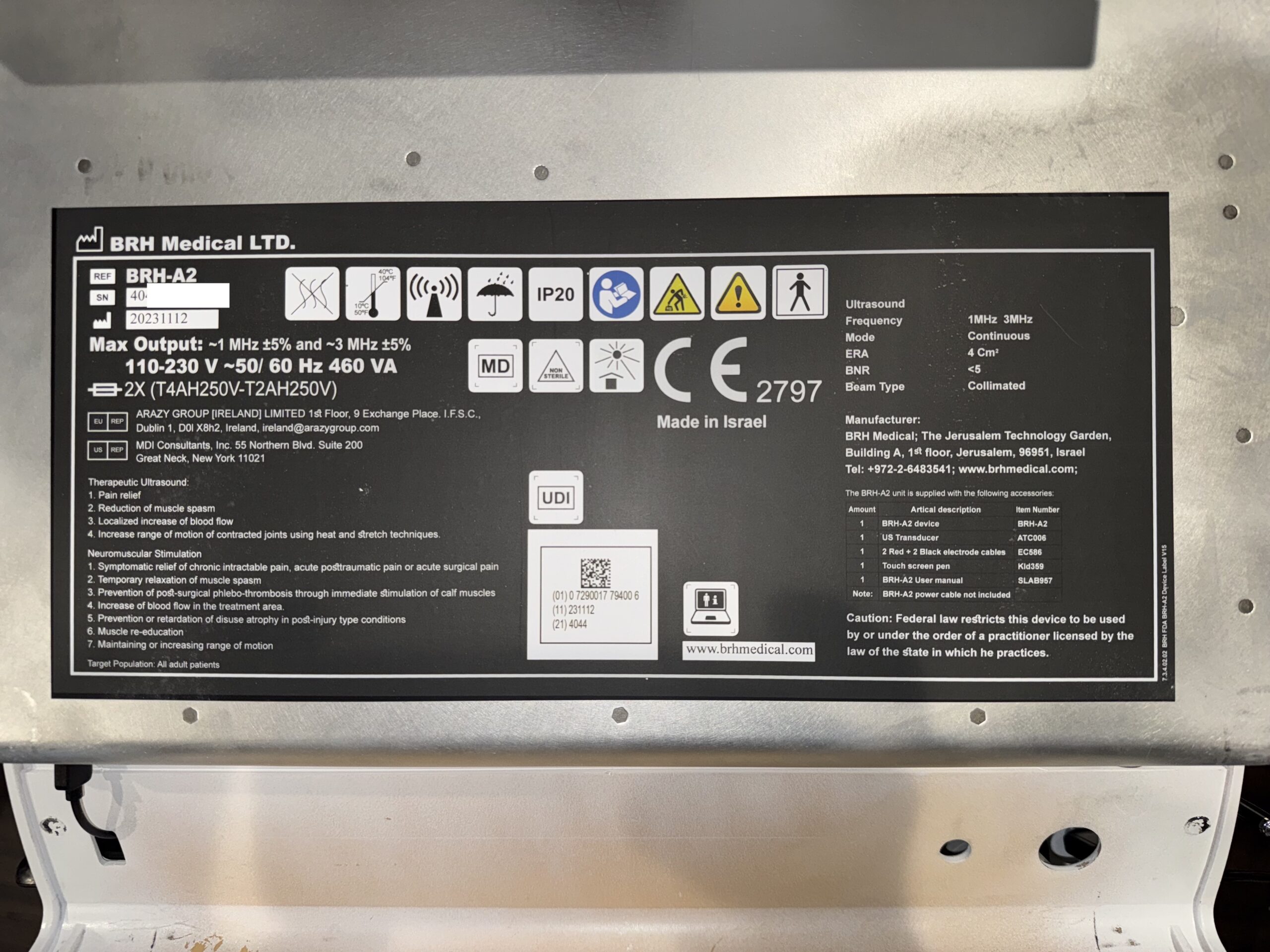 2023 Cellsound Aesthetics BRH-A2 with Photo Fact Center - Ultrasound and Electrostimulation Ulcer, Wound Healing & Skin Tightening - Includes $1,250 worth of Electrode Transducers - INCLUDES CONSUMABLES PURCHASING SUPPORT - Free Shipping & Warranty (km/poc)x - Image 23
