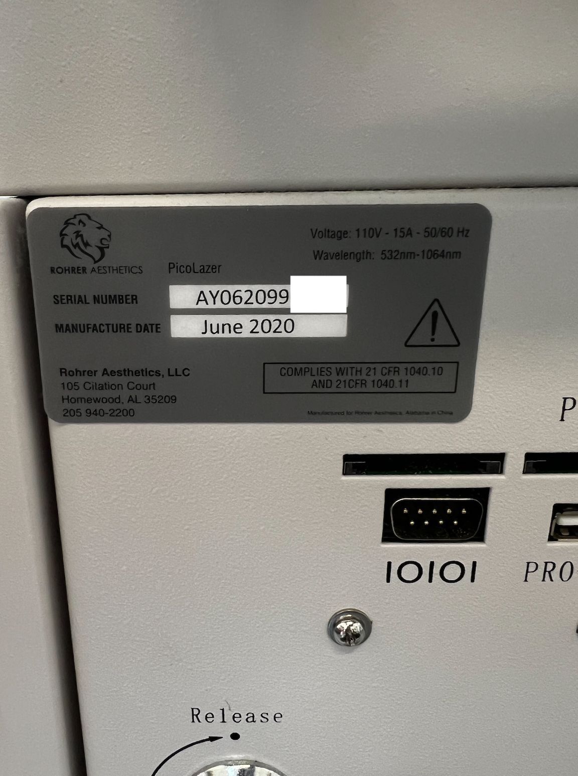 2020 Rohrer Aesthetics PicoLazer - PICOSECOND 1064nm & 532nm - Tattoo & Pigment, Wrinkle & Acne Scars Removal Laser - w/ Fractional Handpiece - INCLUDES PROFESSIONAL INSTALLATION - Free Shipping & Warranty (km/vw)s - Image 4