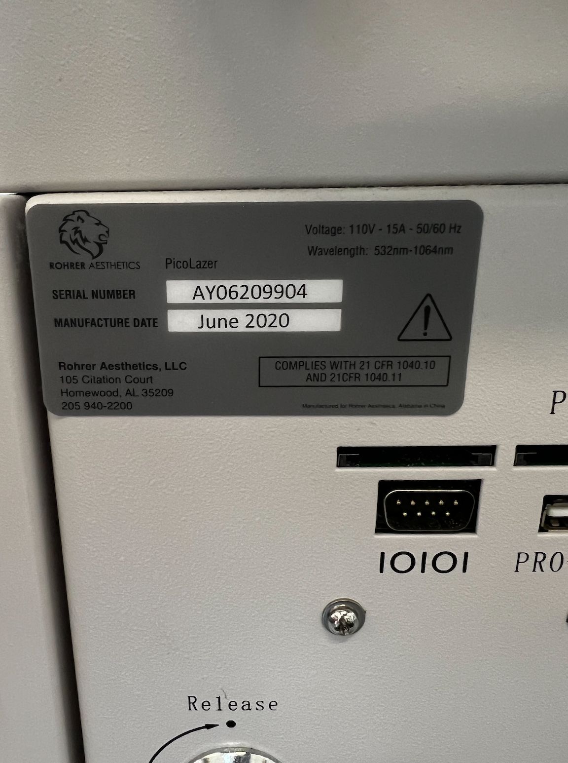 2020 Rohrer Aesthetics PicoLazer - PICOSECOND 1064nm & 532nm - Tattoo & Pigment, Wrinkle & Acne Scars Removal Laser - w/ Fractional Handpiece - INCLUDES PROFESSIONAL INSTALLATION - Free Shipping & Warranty (km/vw)s - Image 5