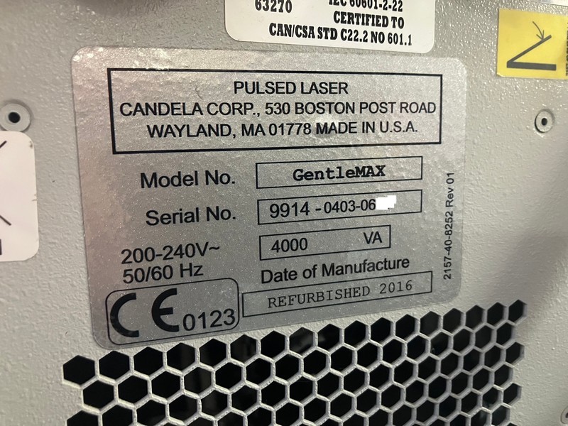 2010 - Fully Refurbished 2016 Candela Gentlemax - Alexandrite 755nm & Nd Yag 1064nm Dual Wavelengths - All Skin Types Hair Removal, Pigment, Vein, and Skin Rejuvenation (jp/jg36-01)x - Image 9