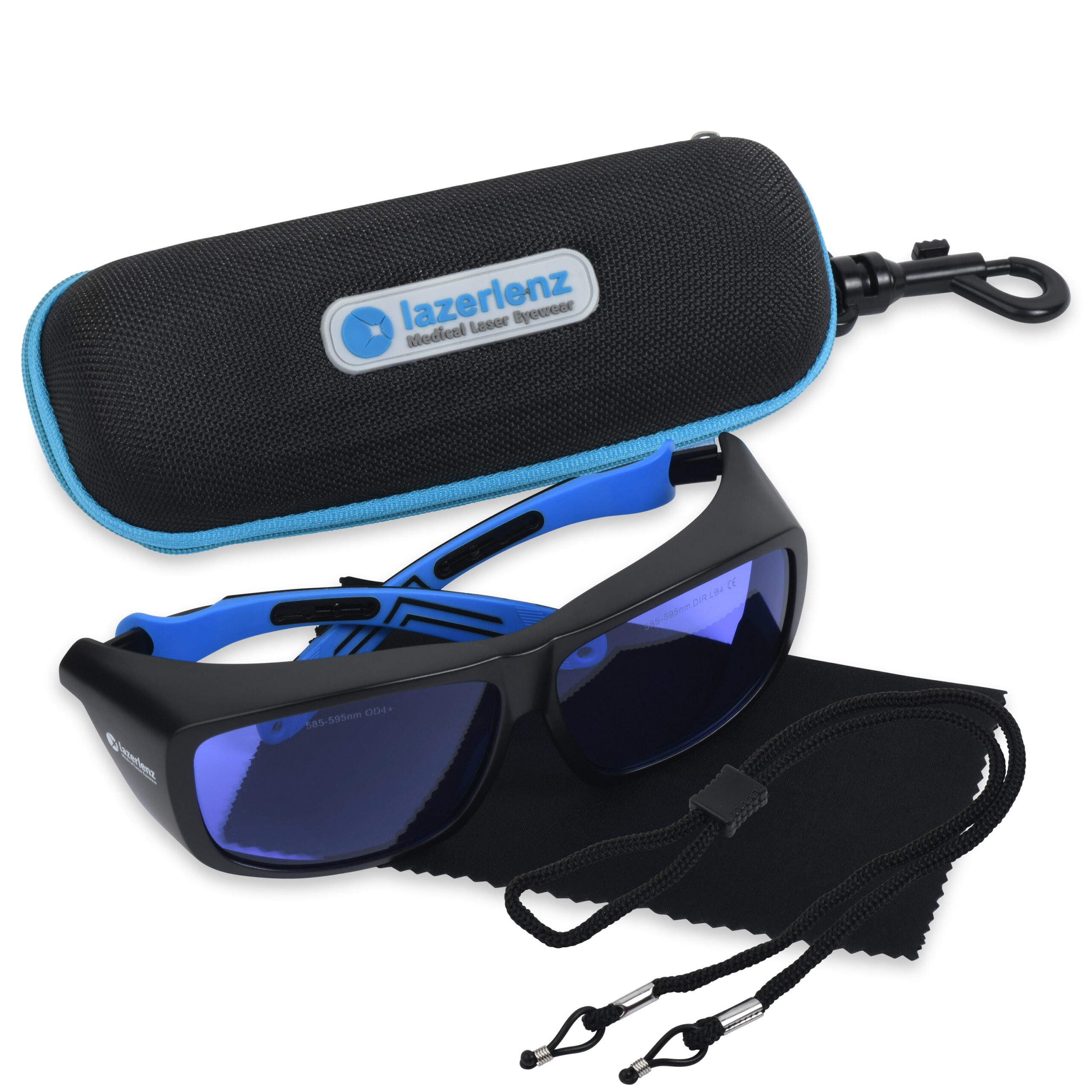 LazerLenz laser safety goggles with case and accessories