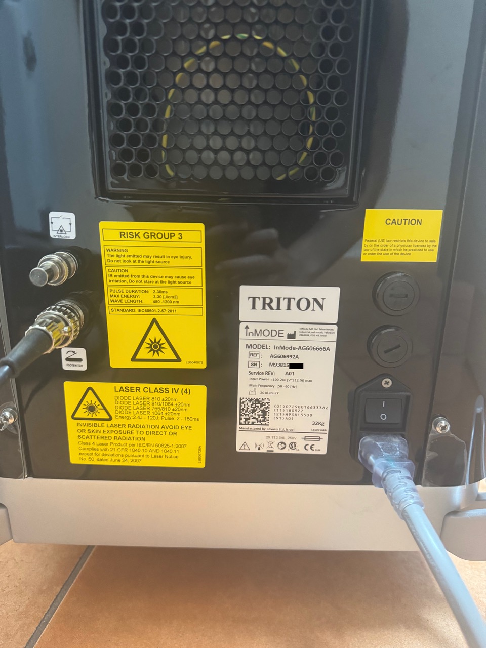 Lightly Used 2018 InMode Triton Multi-Wavelength Hair Removal - 755nm Alexandrite, 1064nm Nd Yag Diode, 810nm Diode - Diode Hair Removal - with (2) Handpieces (1) Duo Light 755nm/810nm HP & (1) Duo Dark 810/1064 HP - Perfect Condition - Free Shipping & Warranty Included (jp/bc)x - Image 13