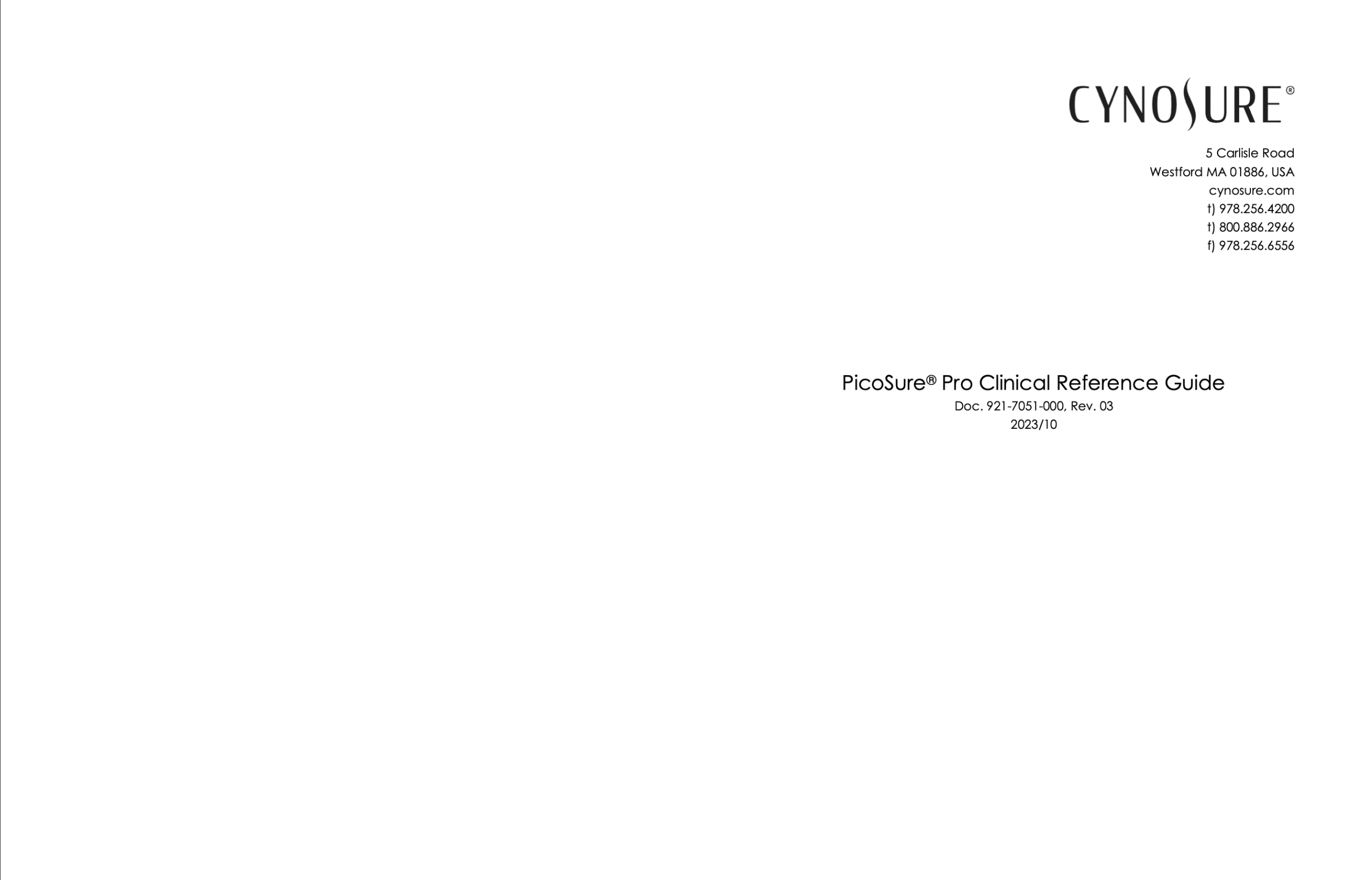 Cynosure PicoSure Pro Clinical Reference Guide – PDF Download - Image 3