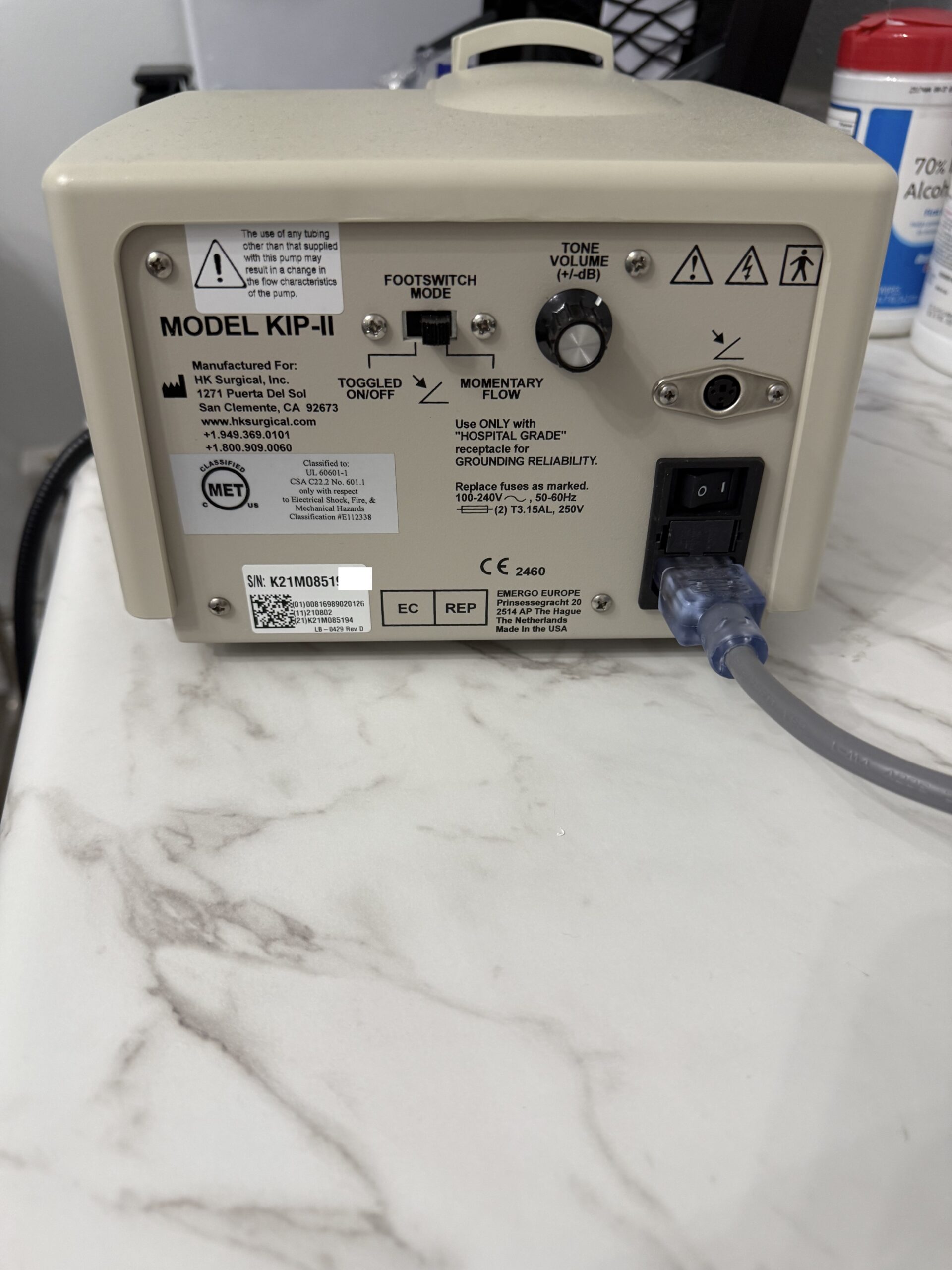 2021 HK Surgical Klein KIP-II Infiltration Pump - Controlled Delivery of Tumescent Local Anesthesia - Perfect Condition, ONLY USED 5X - Includes Warranty & Free Shipping (km/rey-ve)s - Image 4