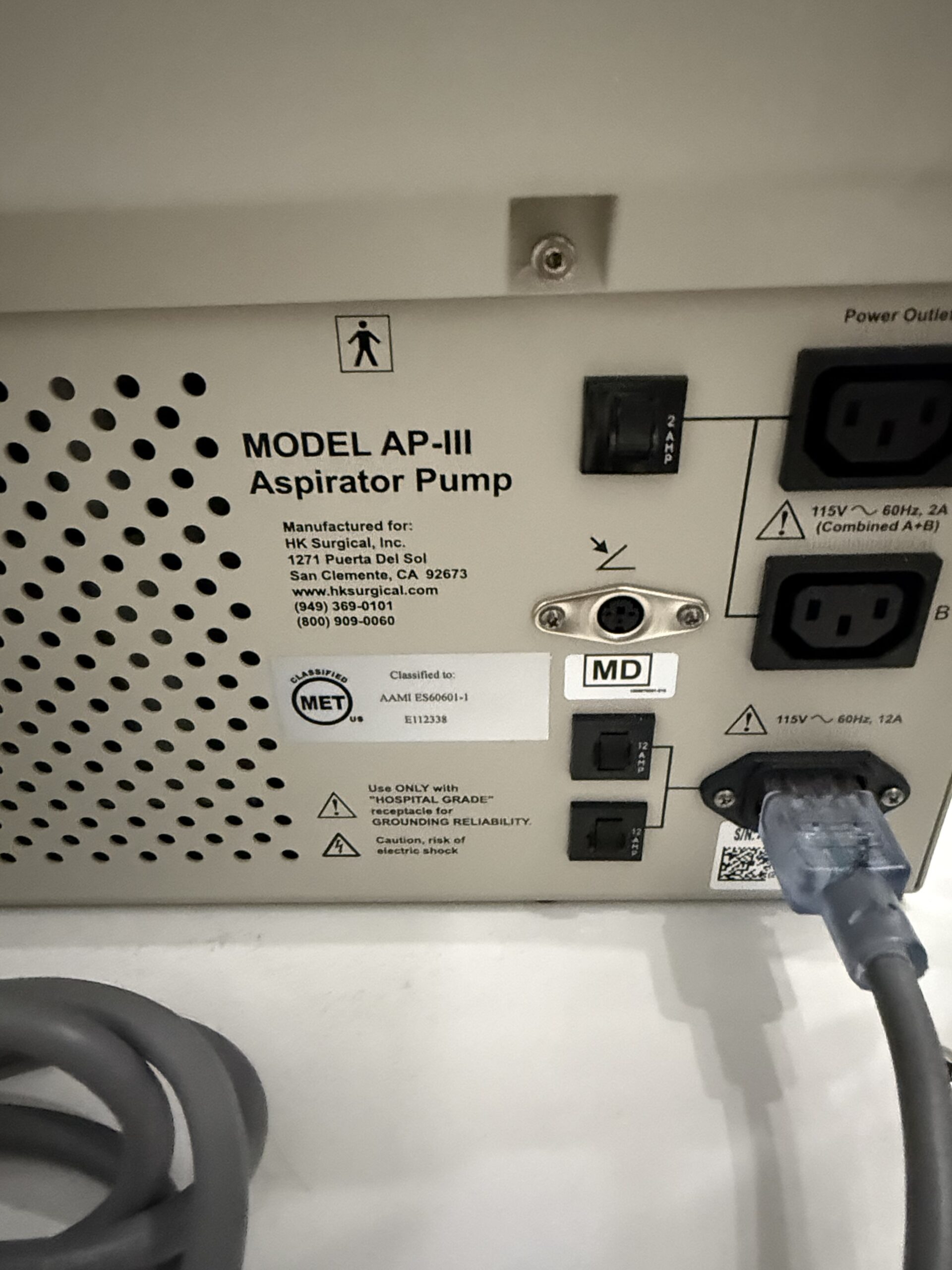 2021 HK Surgical AP-III Aspirator - Medical Suction Pump - Perfect Condition, ONLY USED 10X - Includes Warranty & Free Shipping (km/rey-ve) - Image 5