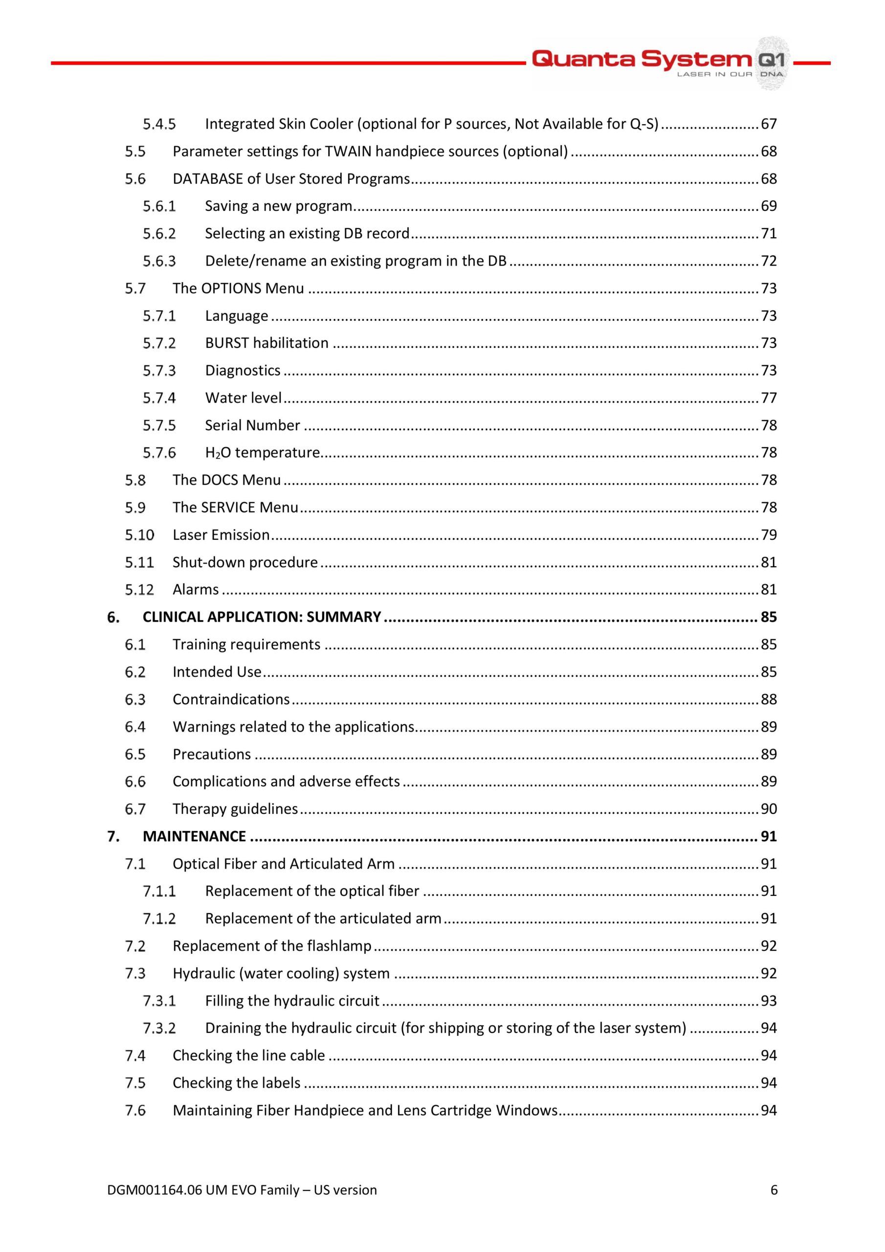 next table of contents page
