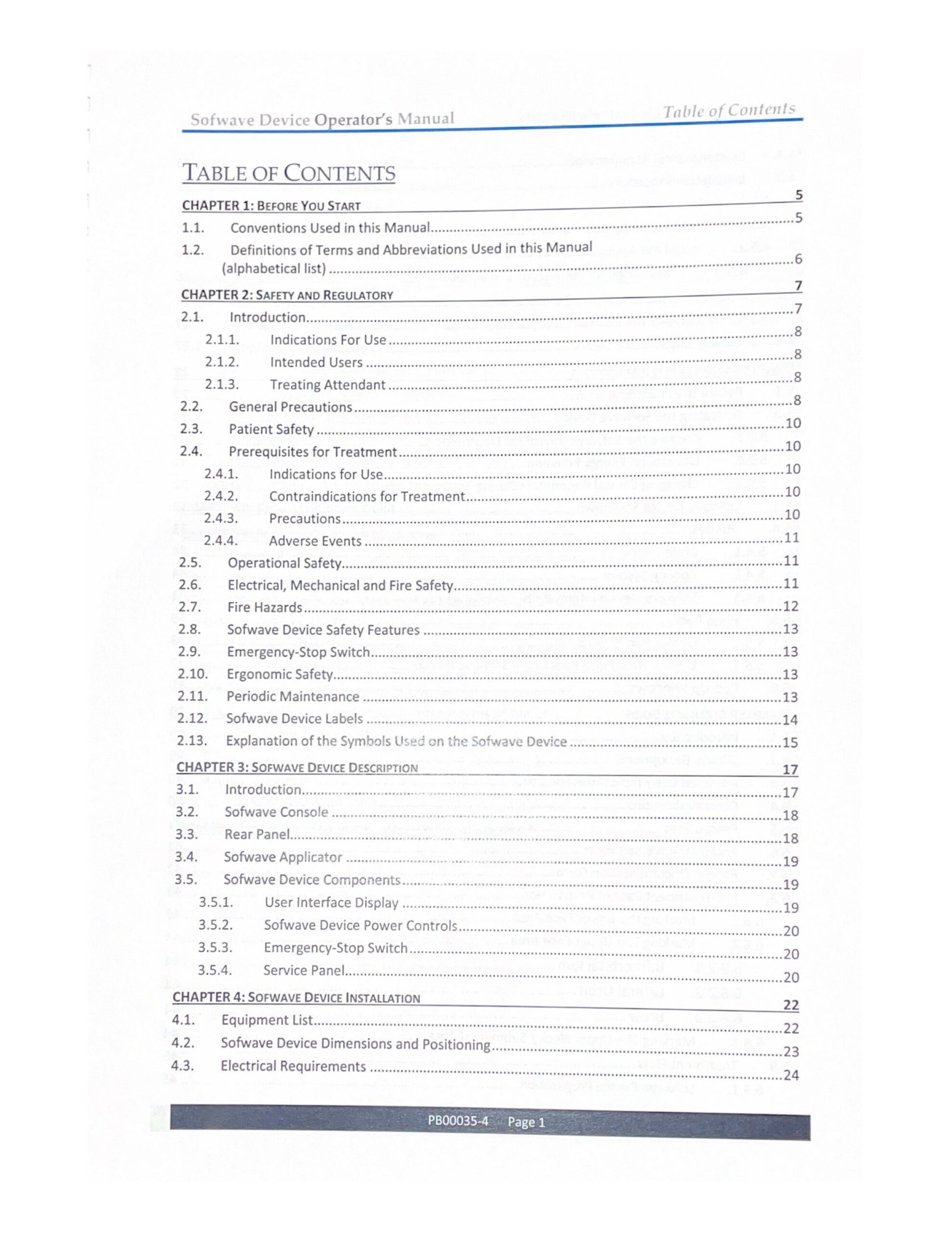 Sofwave Operator Manual