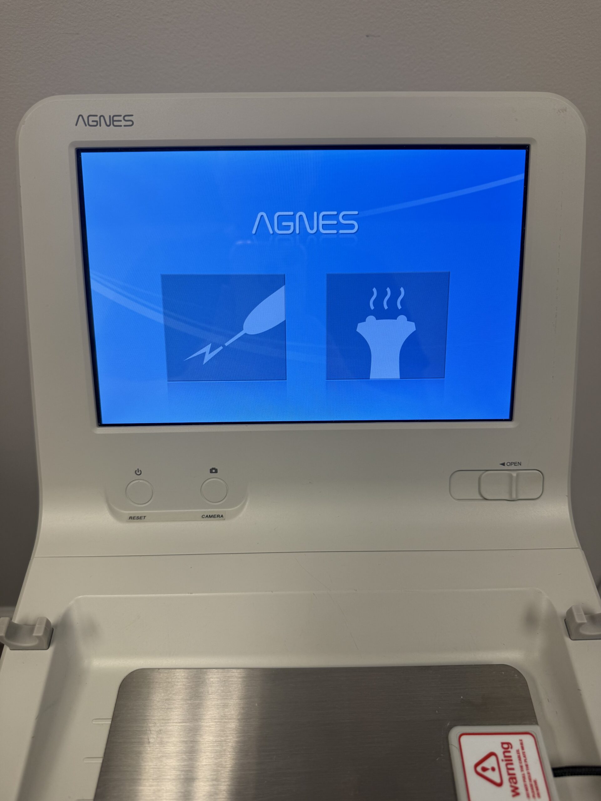 AMP Agnes RF Microneedling front display interface detail