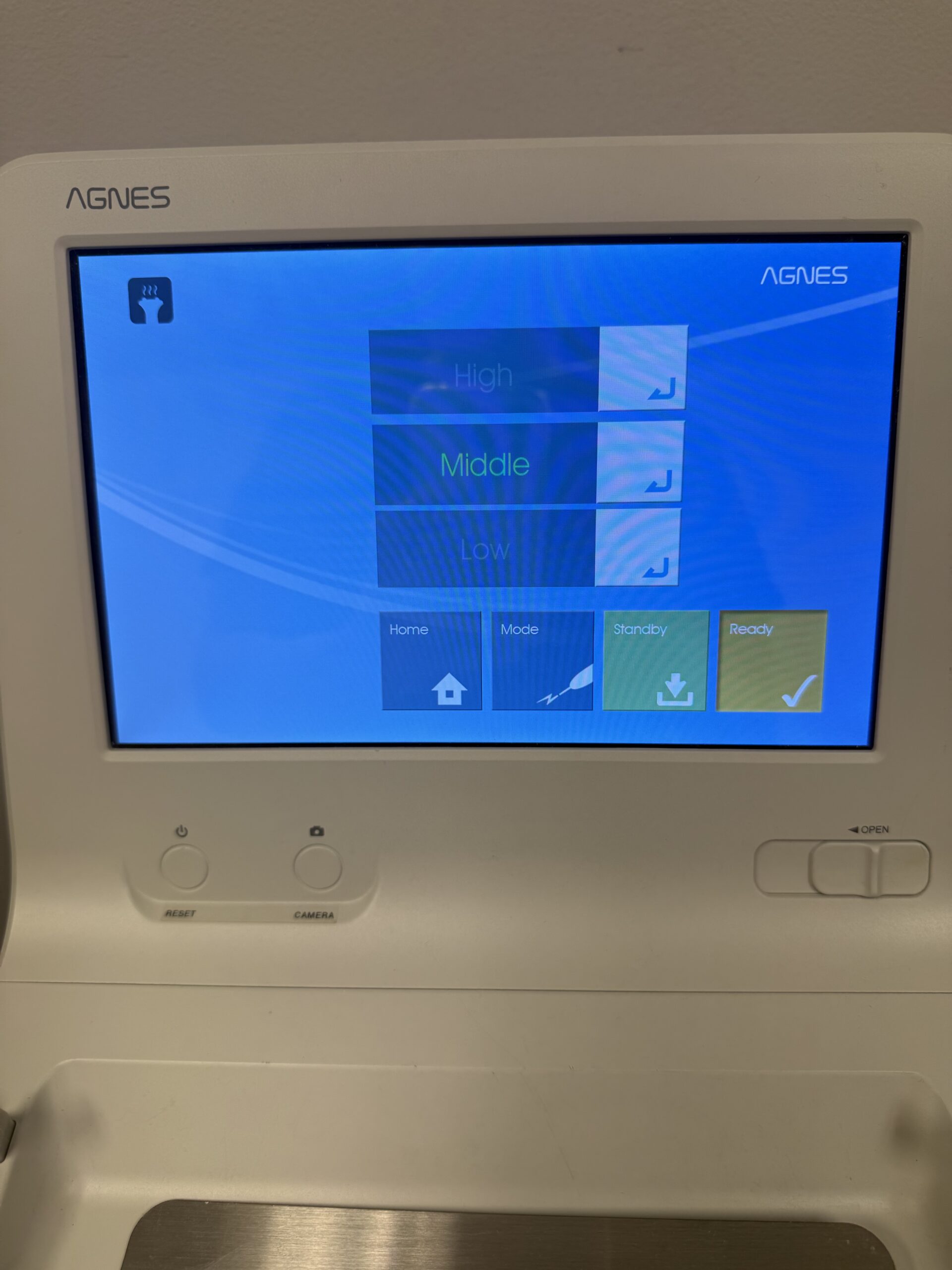 Agnes RF machine touchscreen front view