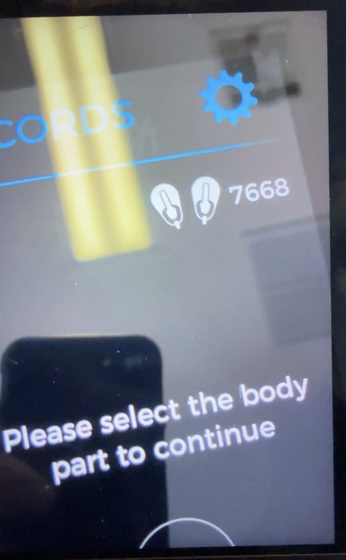 BTL Emsculpt Neo large applicator pulse count screen close-up
