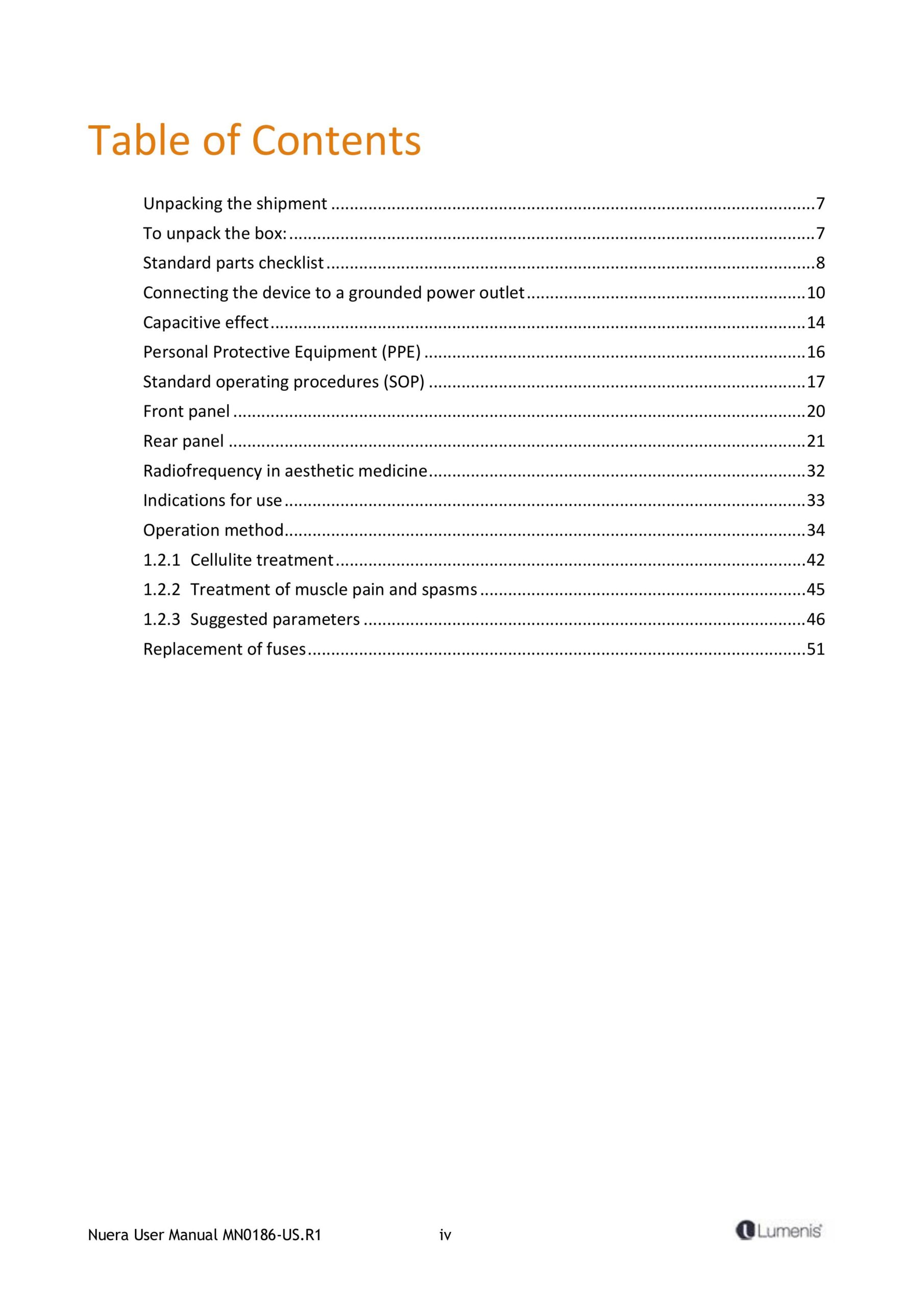 table of contents page1