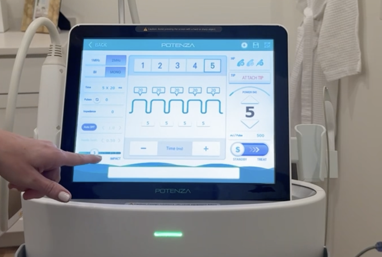 Cynosure Potenza front panel touchscreen detail