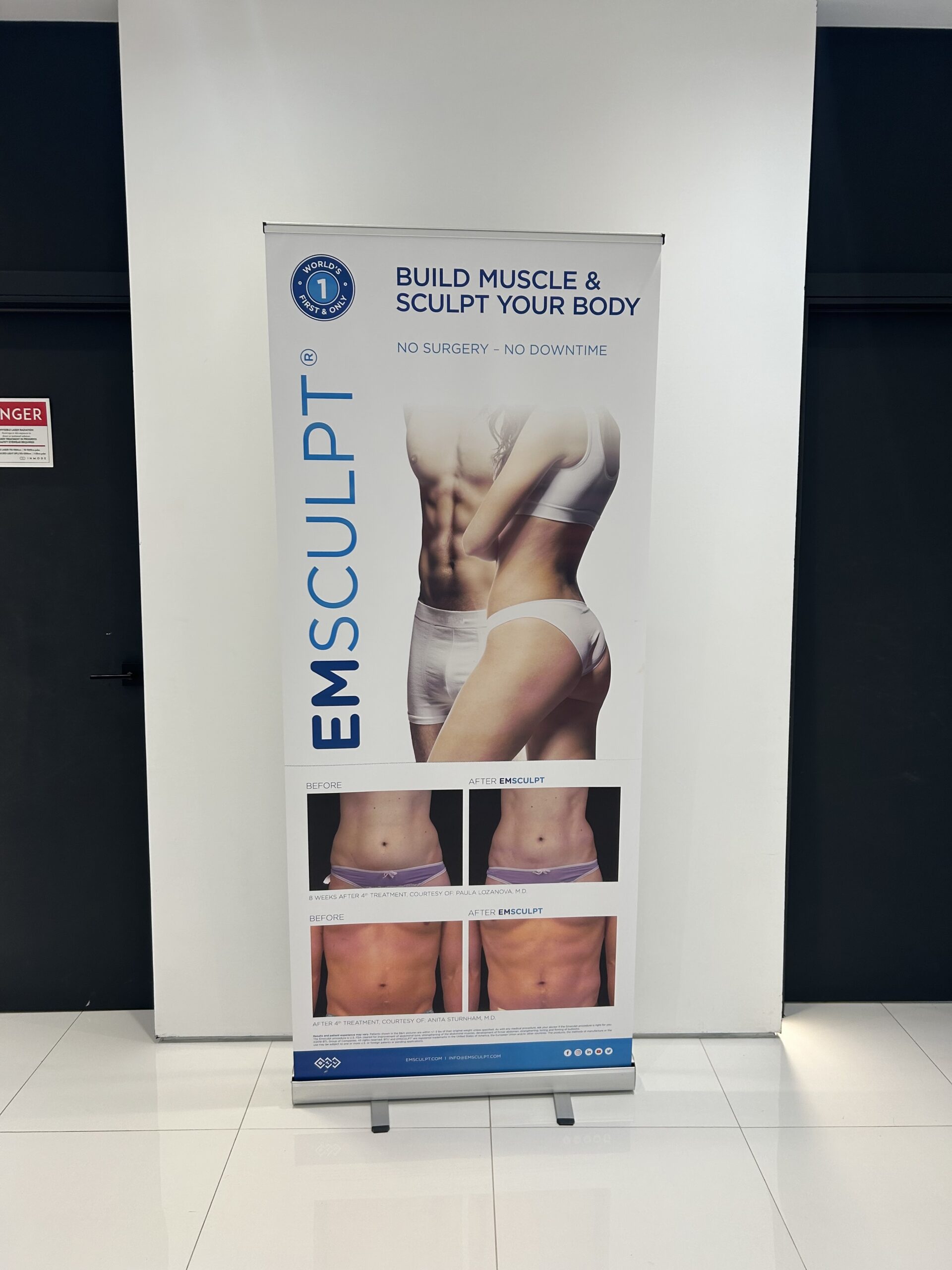 BTL Emsculpt promotional banner upper body results