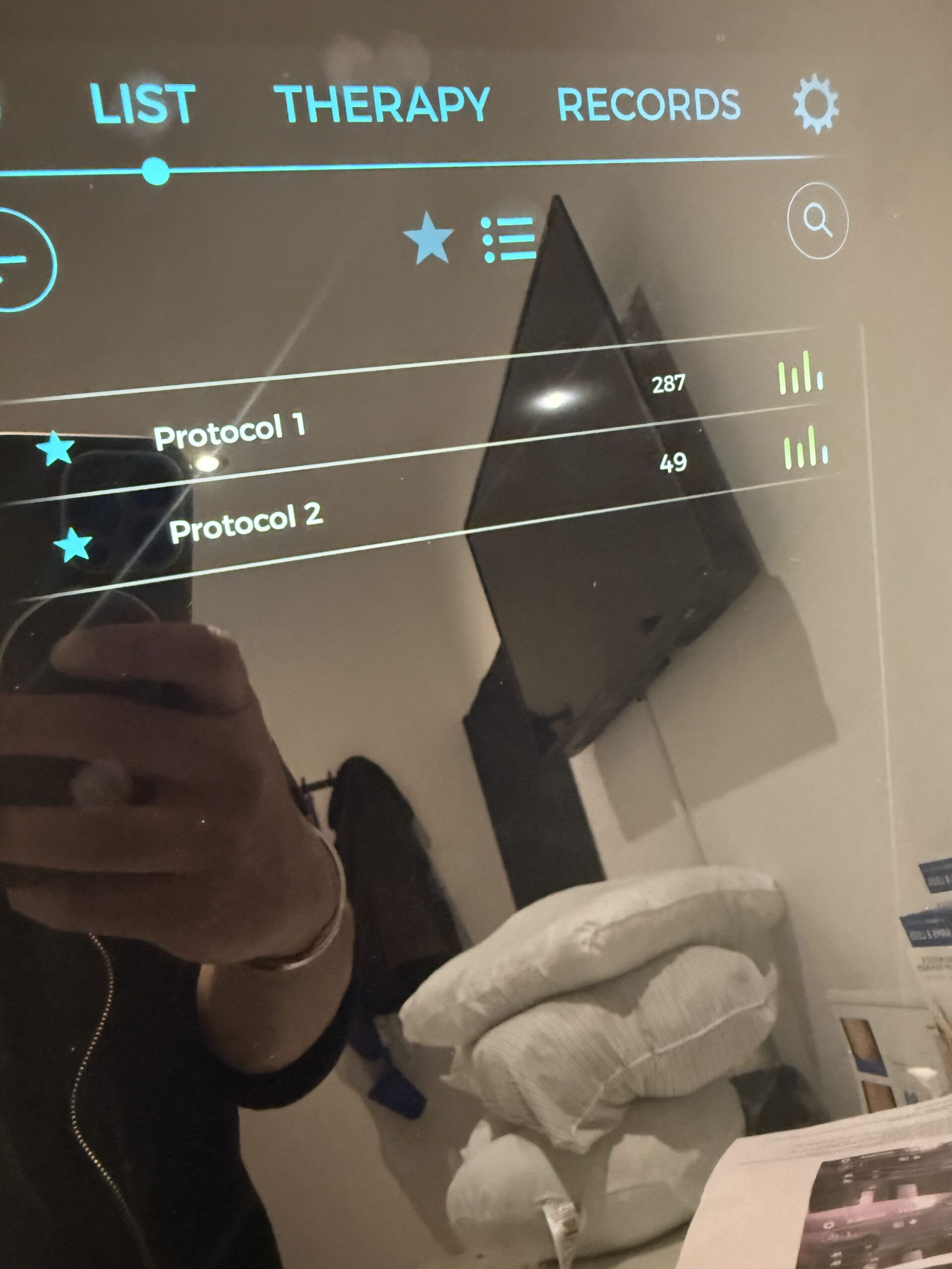 BTL Emsculpt protocol screen