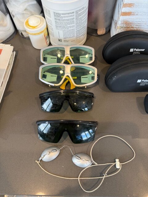 multiple laser protective glasses and safety eyewear set for IPL