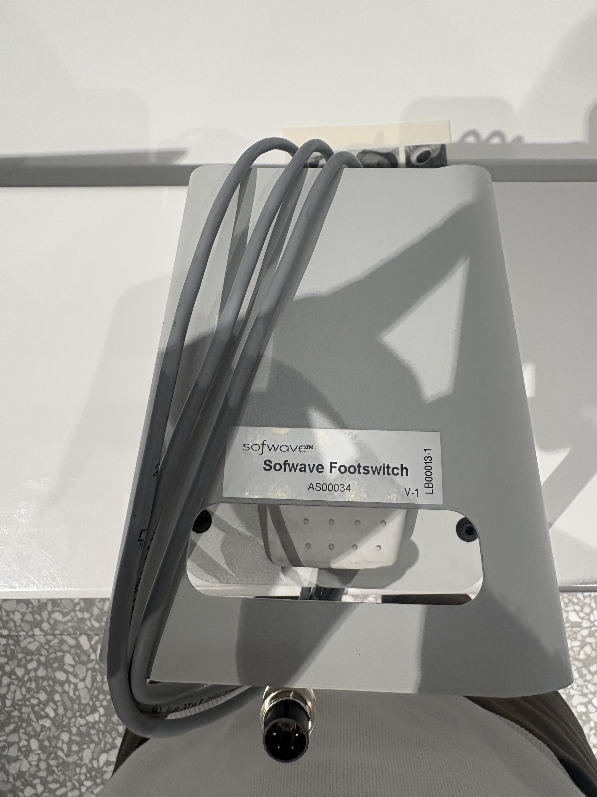 2023 Sofwave system footswitch used for hands-free control during aesthetic skin tightening treatments