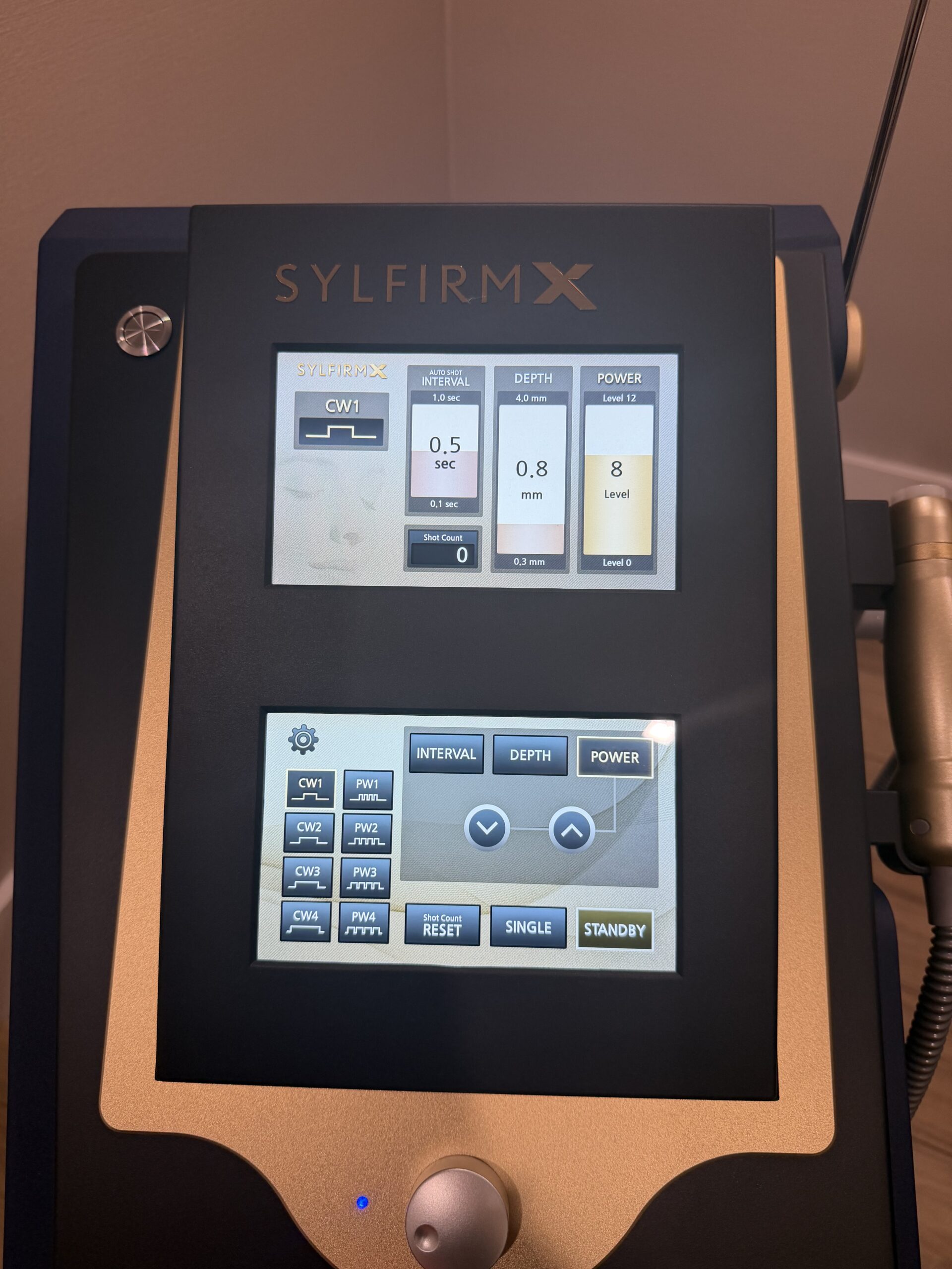 Sylfirm X system screen powered on