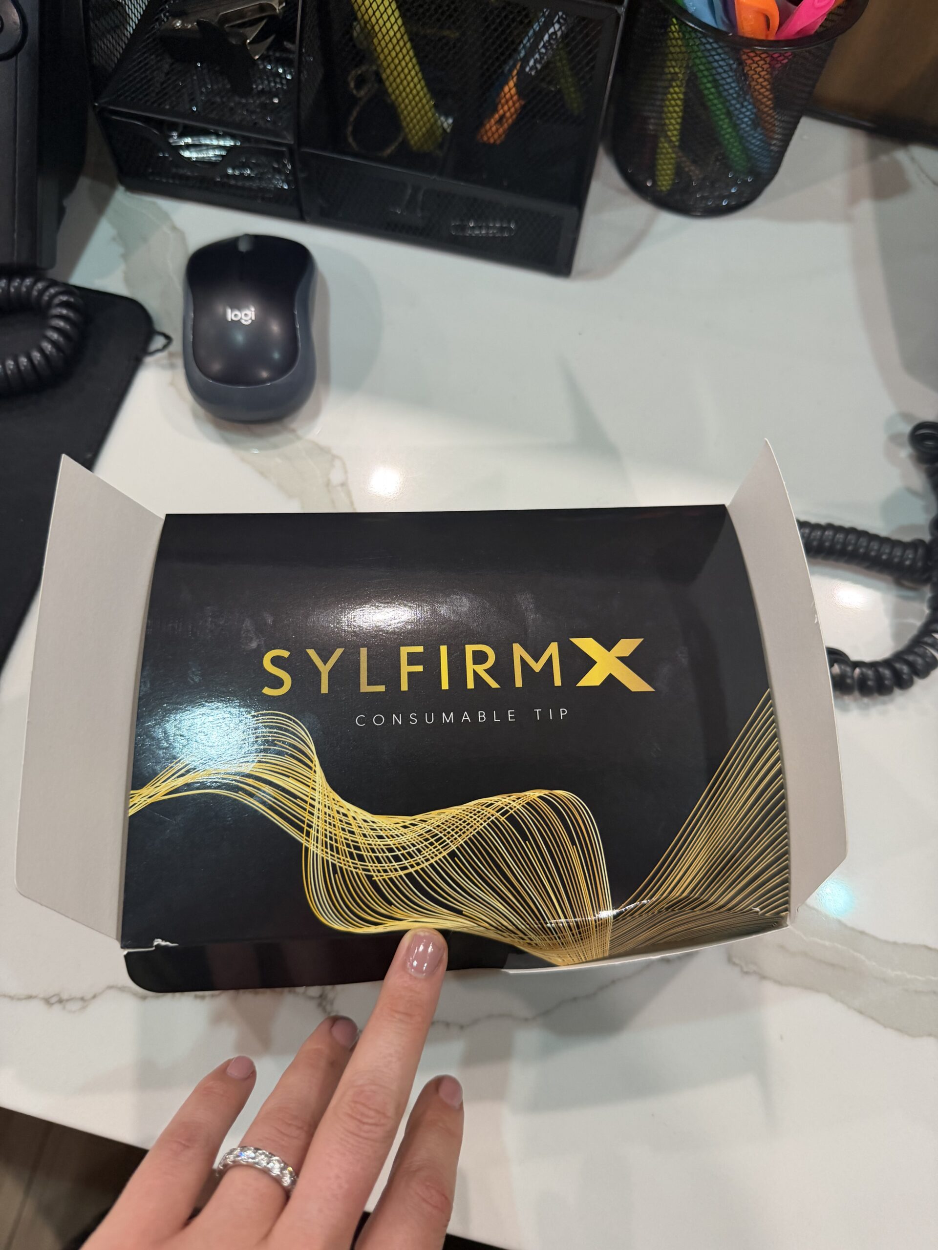 Sylfirm X microneedling tip box overhead view