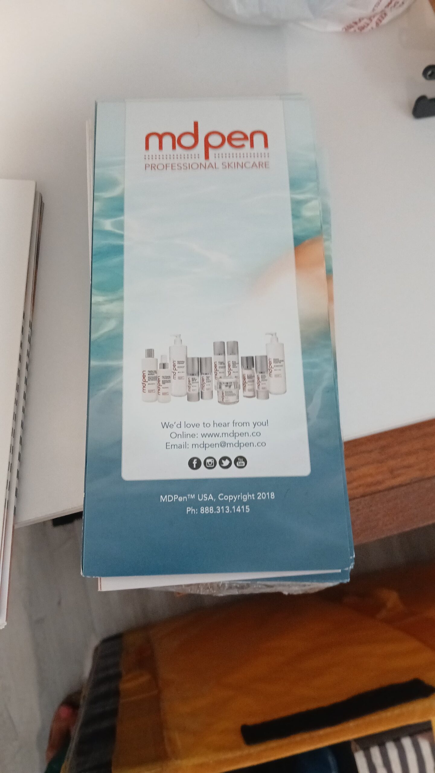 mdpen blue brochure rear view